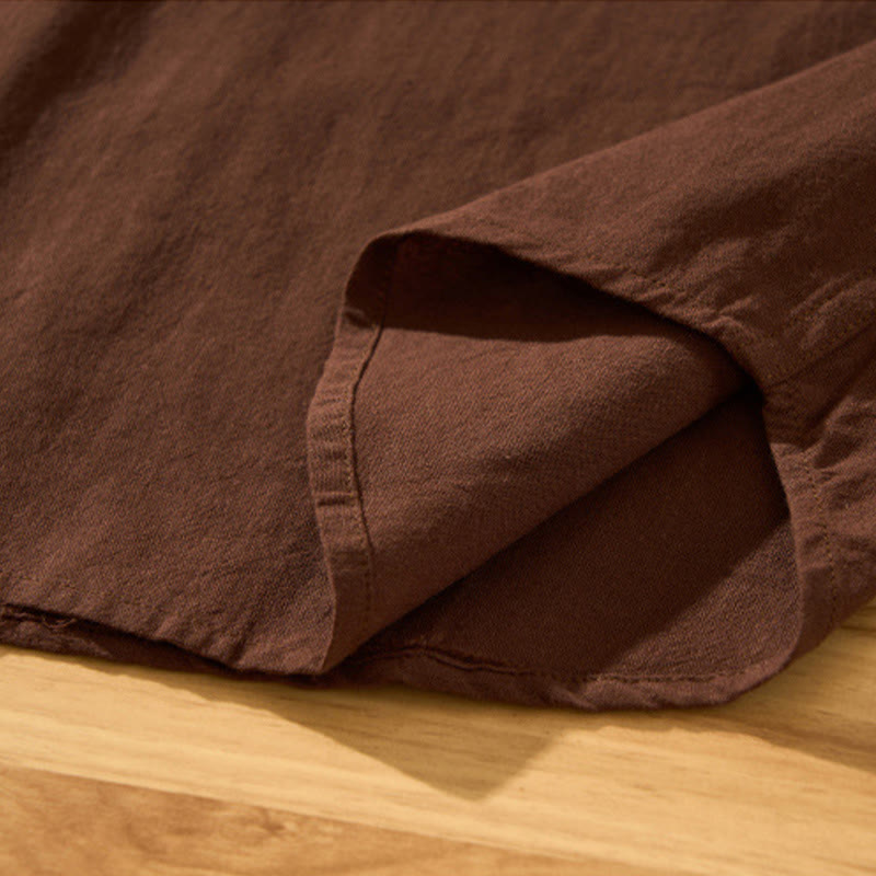 Lightweight Cotton Stand-Collar Daily Grounding Shirt