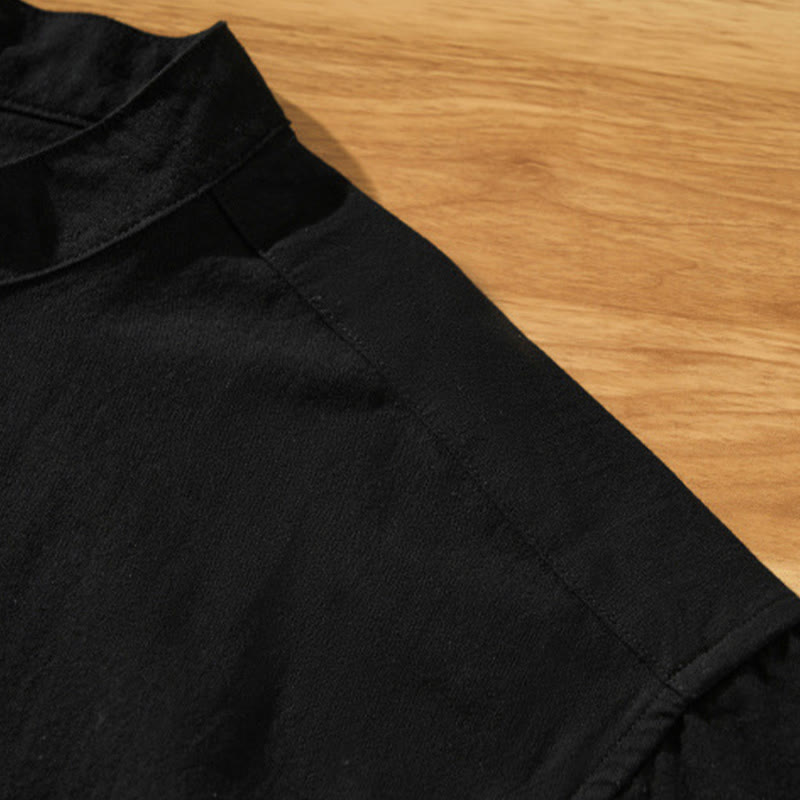 Lightweight Cotton Stand-Collar Daily Grounding Shirt