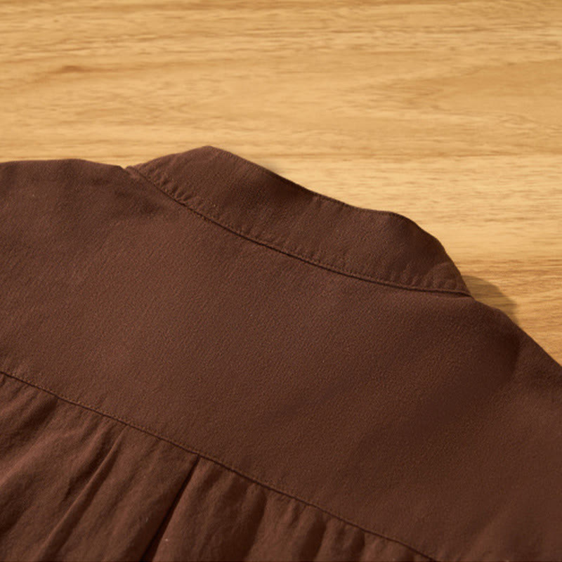 Lightweight Cotton Stand-Collar Daily Grounding Shirt