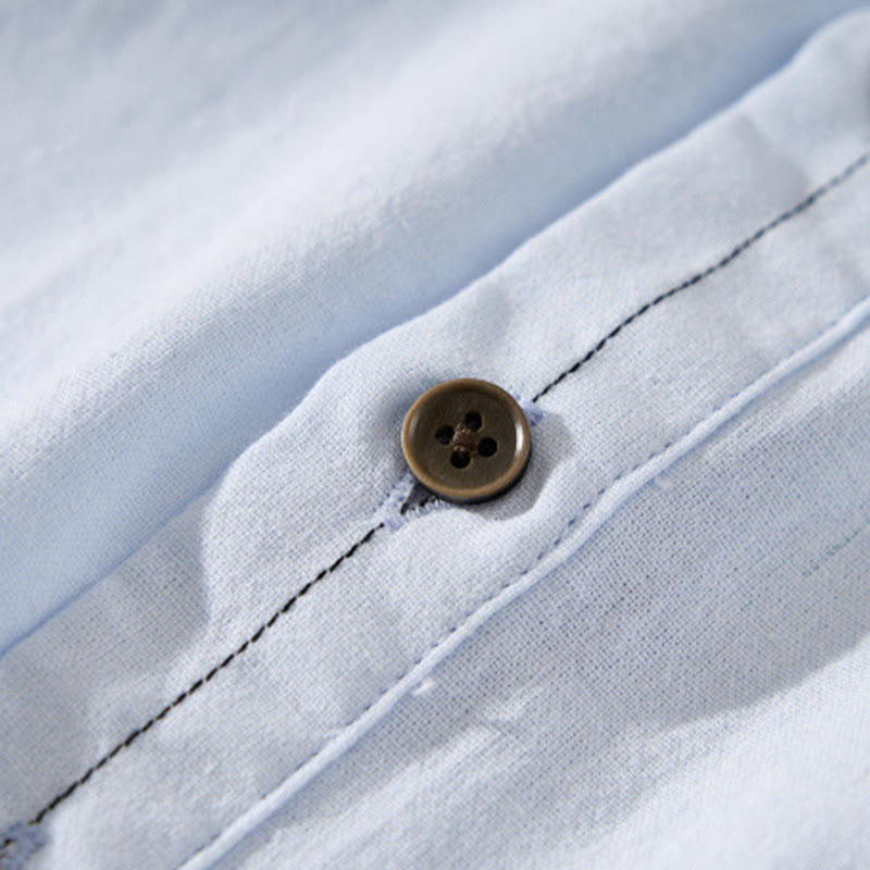 Lightweight Cotton Stand-Collar Daily Grounding Shirt