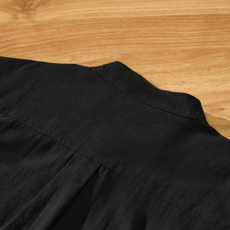 Lightweight Cotton Stand-Collar Daily Grounding Shirt