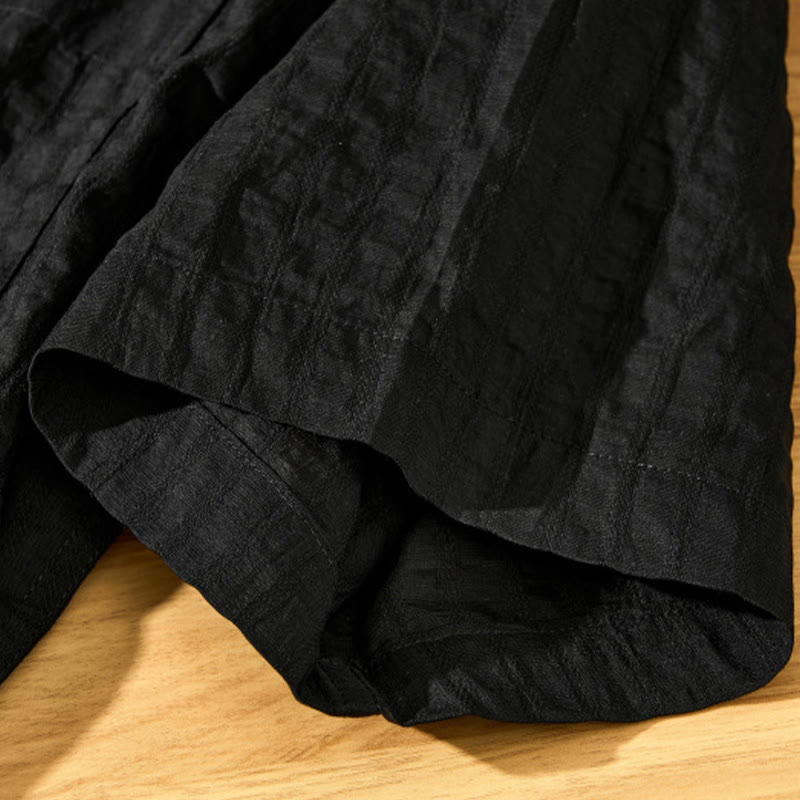 Summer Solid Breathable Men's Buttons Short Sleeve Tencel Shirt