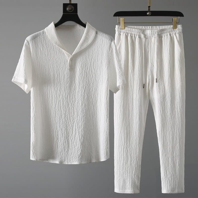 Textured Crinkle Relaxed-Fit Mindful Meditation Set