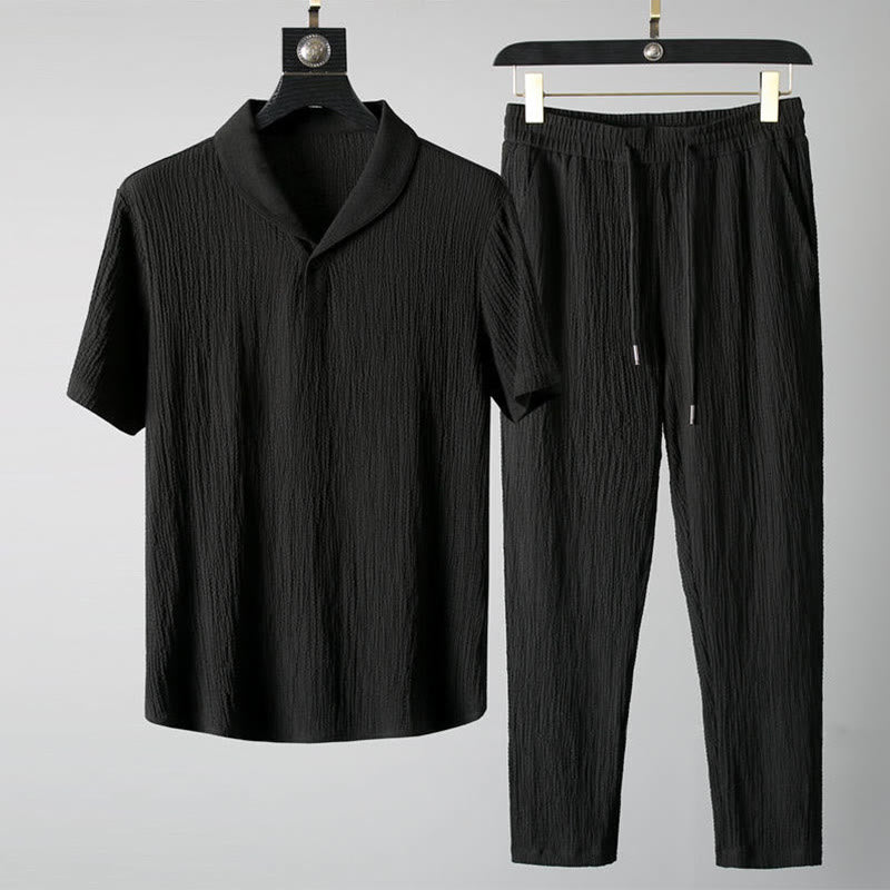 Textured Crinkle Relaxed-Fit Mindful Meditation Set