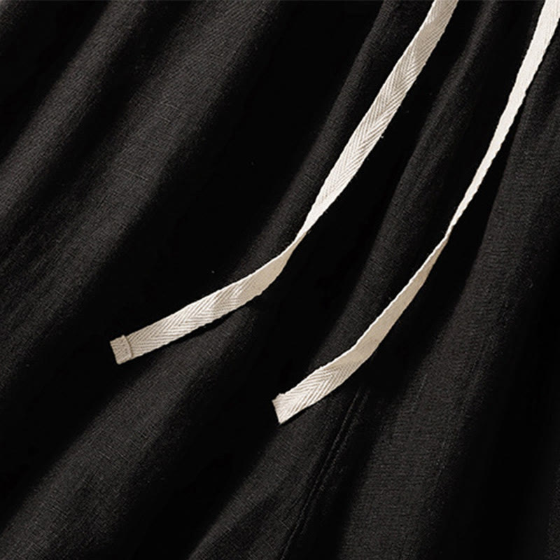 Breathable Cotton Cropped Wide-Leg Meditation Pants