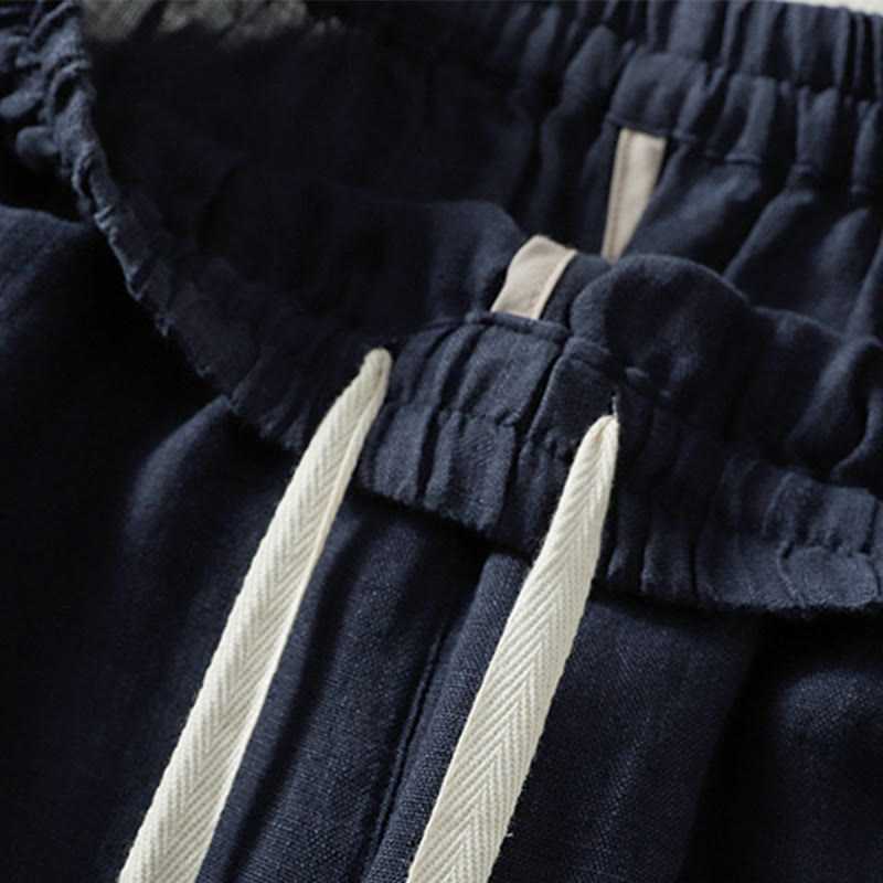Breathable Cotton Cropped Wide-Leg Meditation Pants