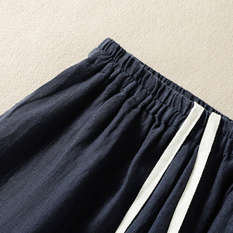 Breathable Cotton Cropped Wide-Leg Meditation Pants