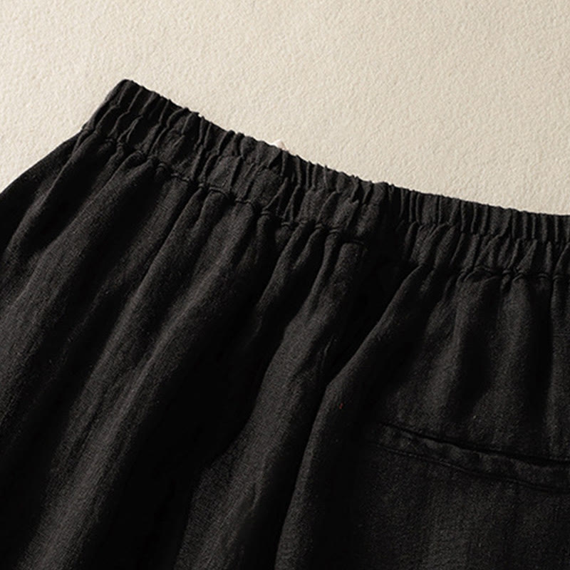 Breathable Cotton Cropped Wide-Leg Meditation Pants