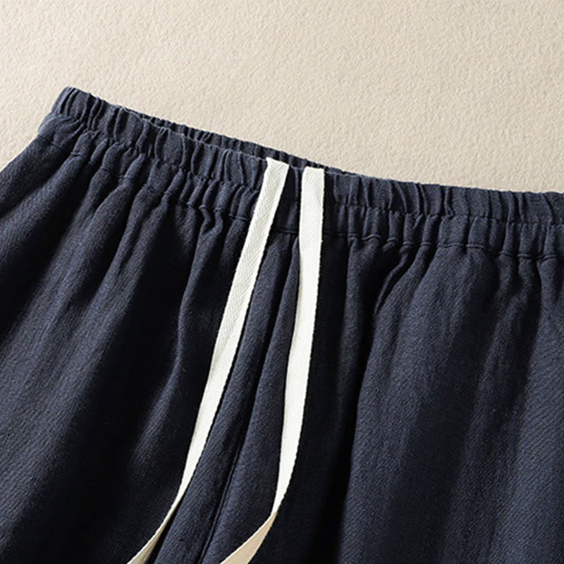 Breathable Cotton Cropped Wide-Leg Meditation Pants