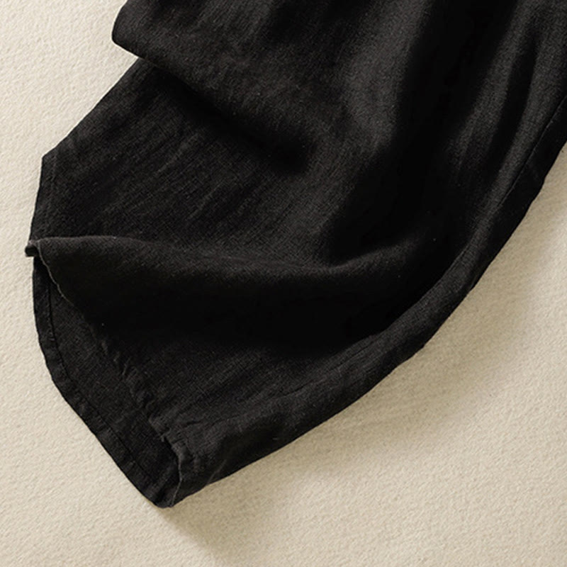 Breathable Cotton Cropped Wide-Leg Meditation Pants