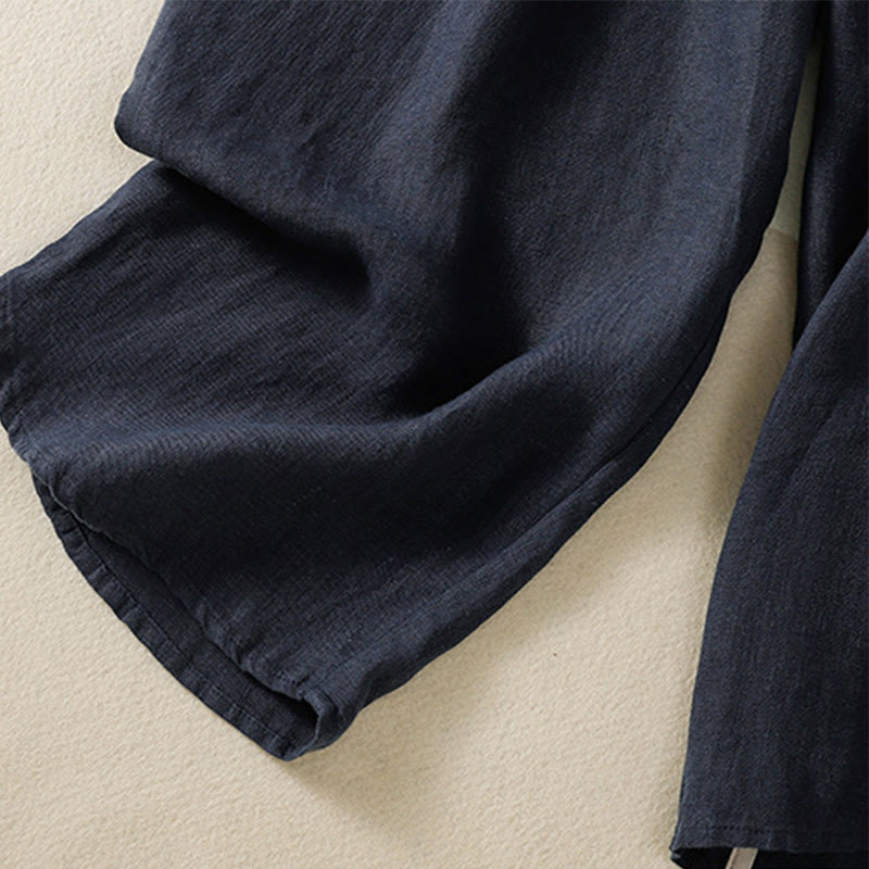 Breathable Cotton Cropped Wide-Leg Meditation Pants