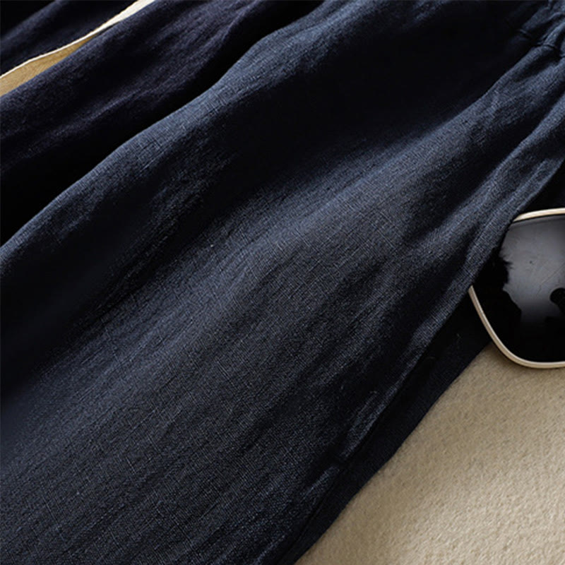 Breathable Cotton Cropped Wide-Leg Meditation Pants