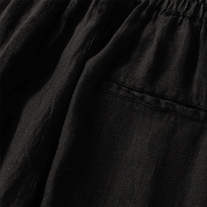 Breathable Cotton Cropped Wide-Leg Meditation Pants