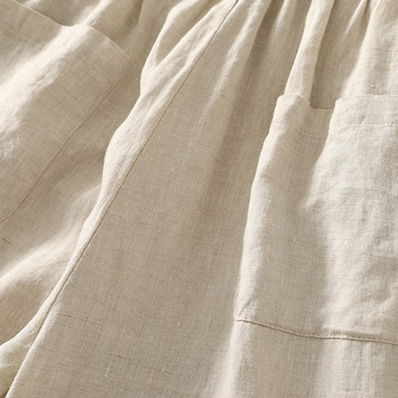 Breathable Cotton Linen Cropped Harem Meditation Pants