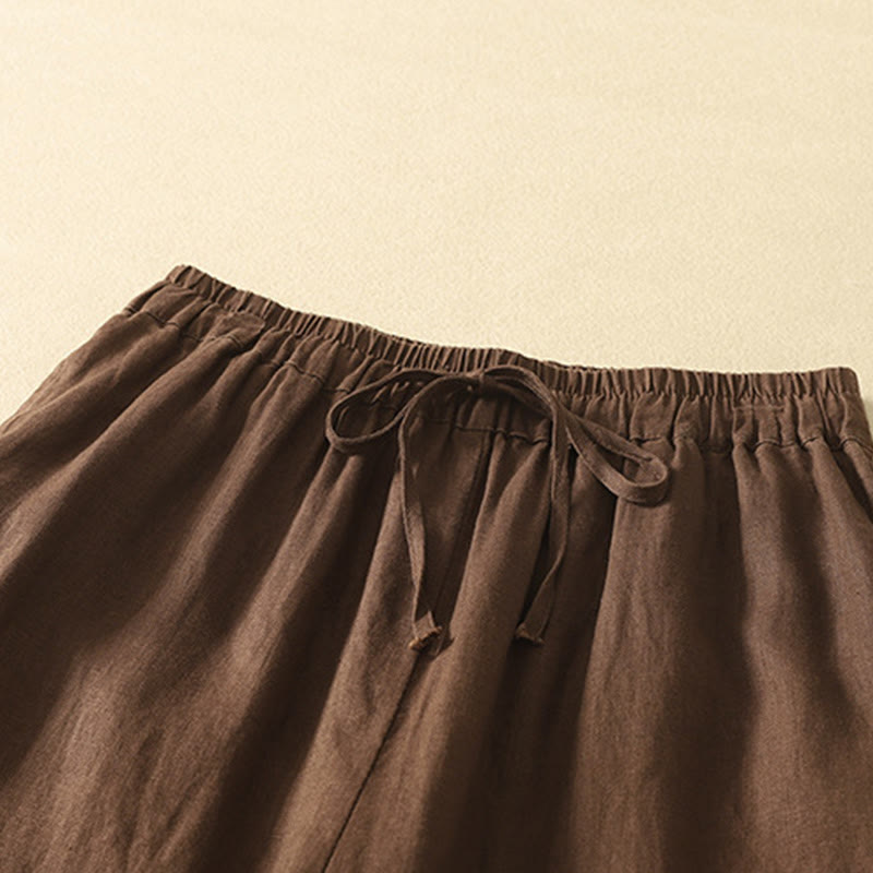 Breathable Cotton Linen Cropped Harem Meditation Pants