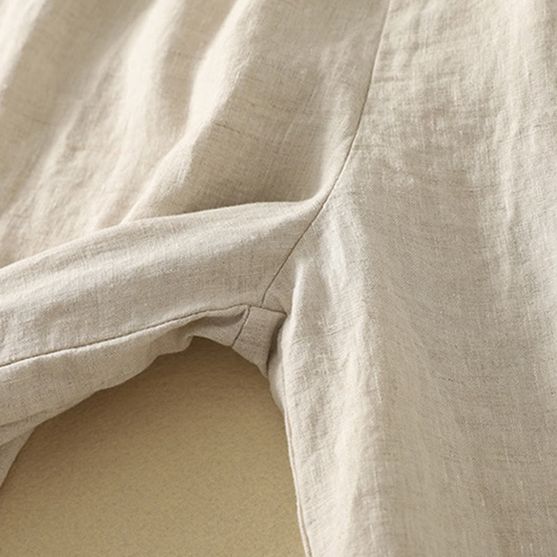 Breathable Cotton Linen Cropped Harem Meditation Pants