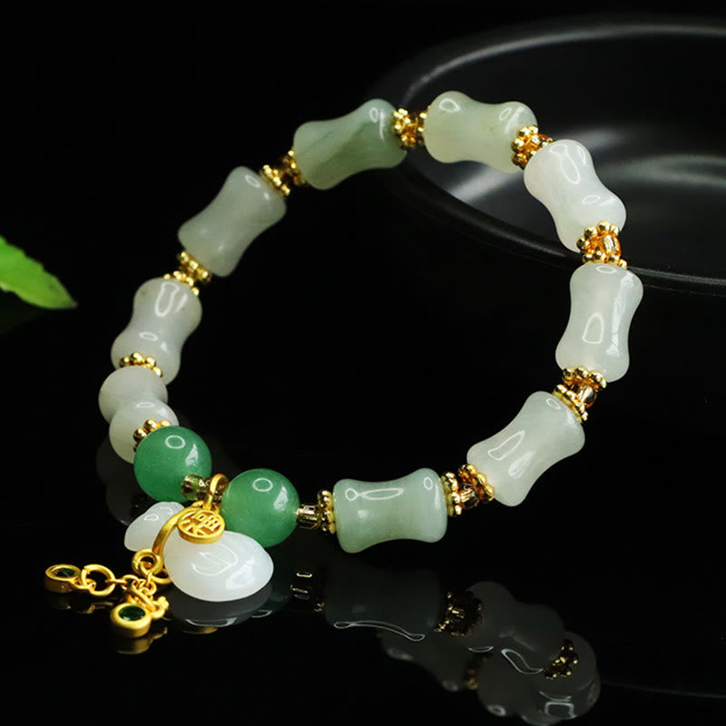 Natural Tianshan Jade Fu Character Money Bag Pattern Prosperity Bracelet