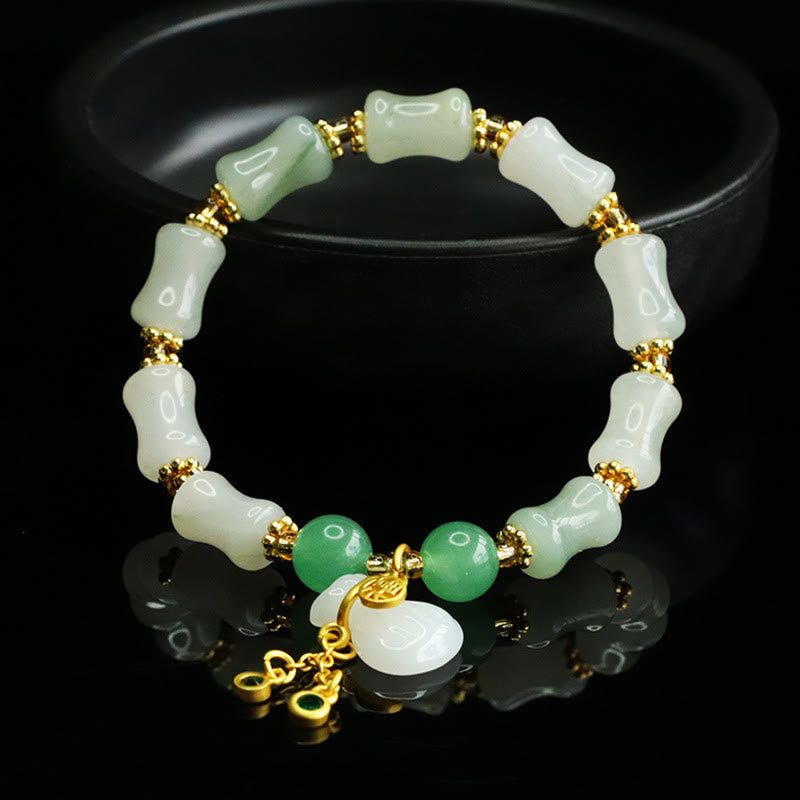 Natural Tianshan Jade Fu Character Money Bag Pattern Prosperity Bracelet