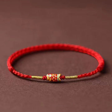 Koi Fish Handmade Braided Red String Bracelet