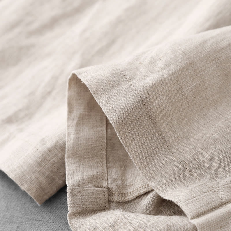 Casual High Waist Ruffled Drawstring Design Women's Wide Leg Cotton Pants With Pockets