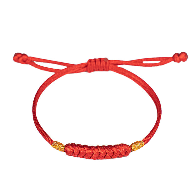 Handmade Braided Red String Happy Knot Flat Knot Colorful Rope Bracelet