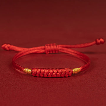 Handmade Braided Red String Happy Knot Flat Knot Colorful Rope Bracelet