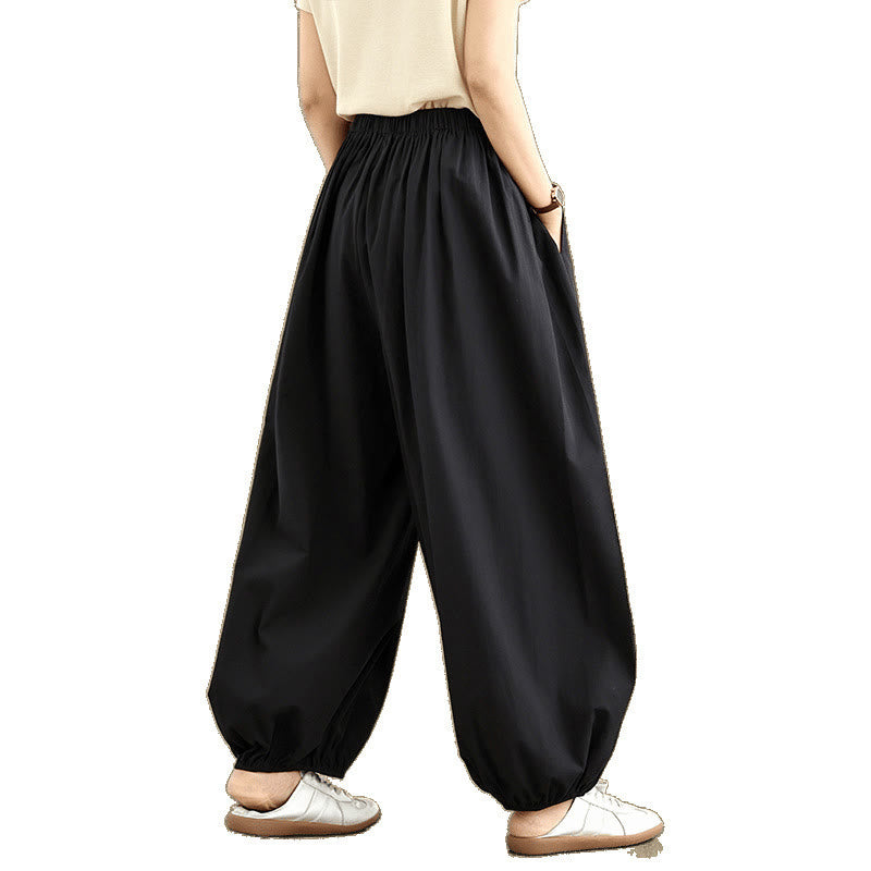 Breathable Cotton Elastic Waist Meditation Bloomer Pants
