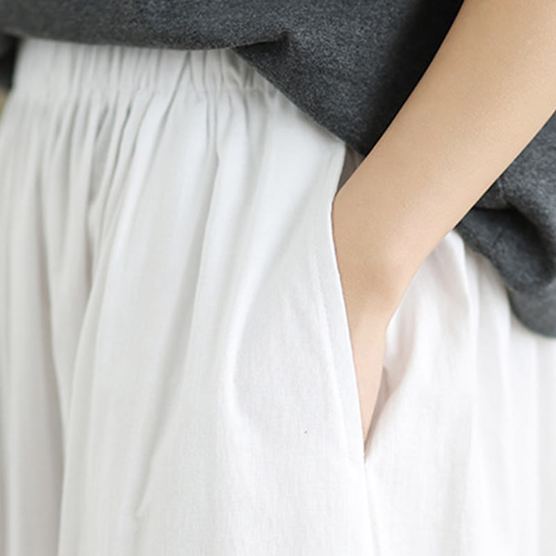 Breathable Cotton Elastic Waist Meditation Bloomer Pants