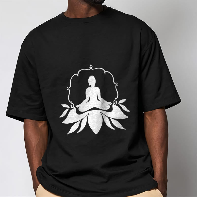 Tactile Cotton Classic Fit Meditating Buddha Mindful Tee