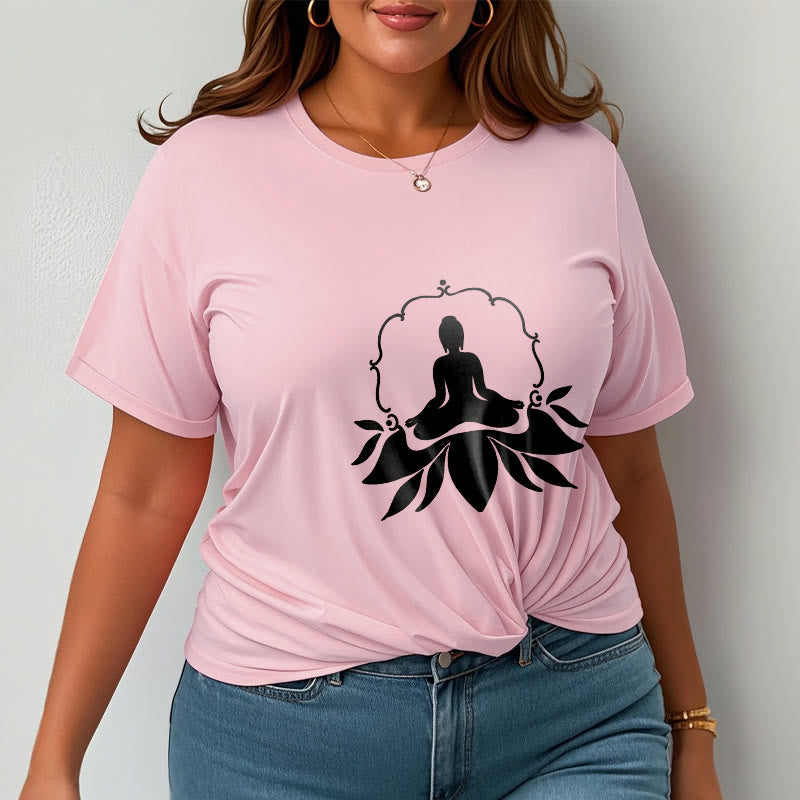 Tactile Cotton Classic Fit Meditating Buddha Mindful Tee