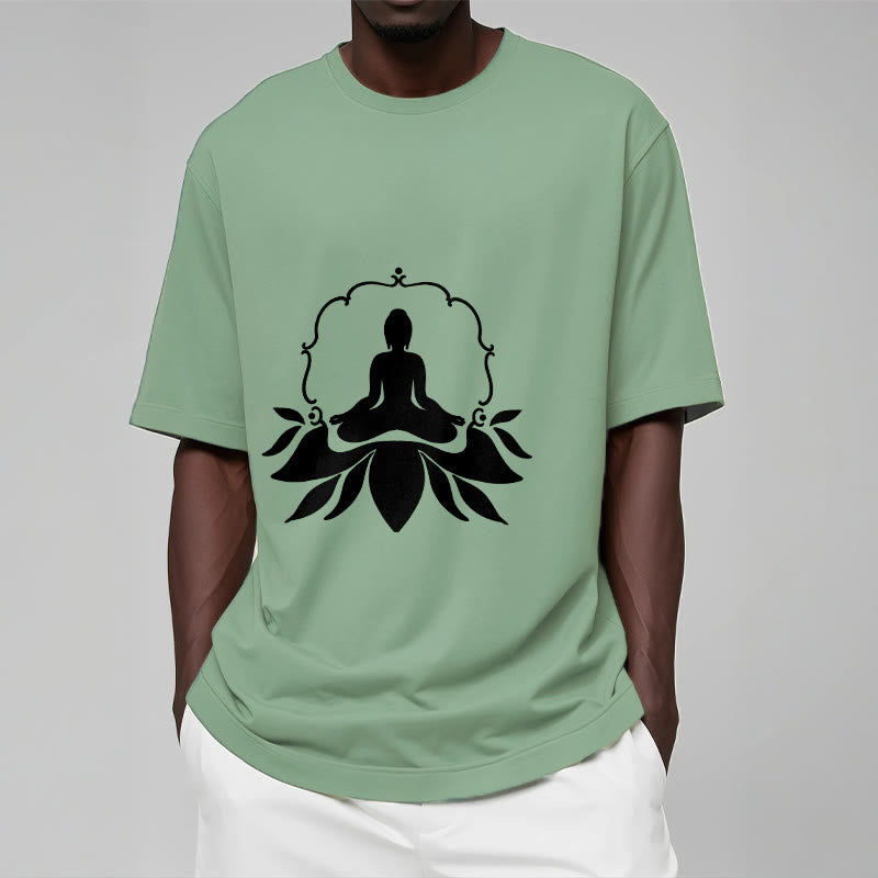 Tactile Cotton Classic Fit Meditating Buddha Mindful Tee