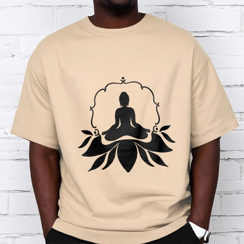 Tactile Cotton Classic Fit Meditating Buddha Mindful Tee