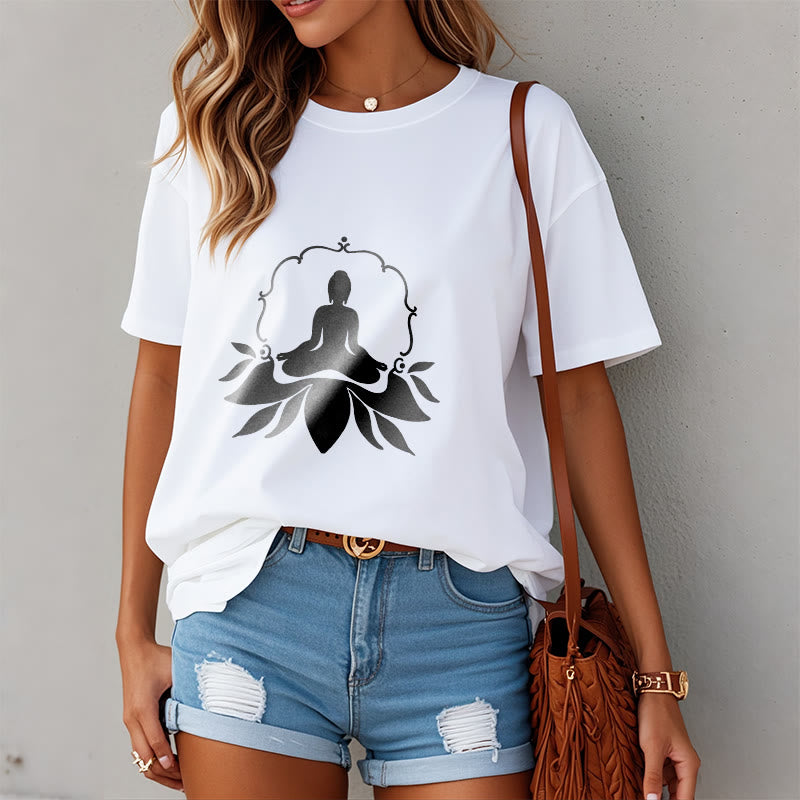 Tactile Cotton Classic Fit Meditating Buddha Mindful Tee