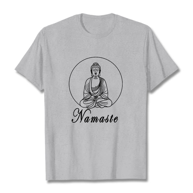 Soft Cotton Crew Neck Namaste Meditation T-Shirt