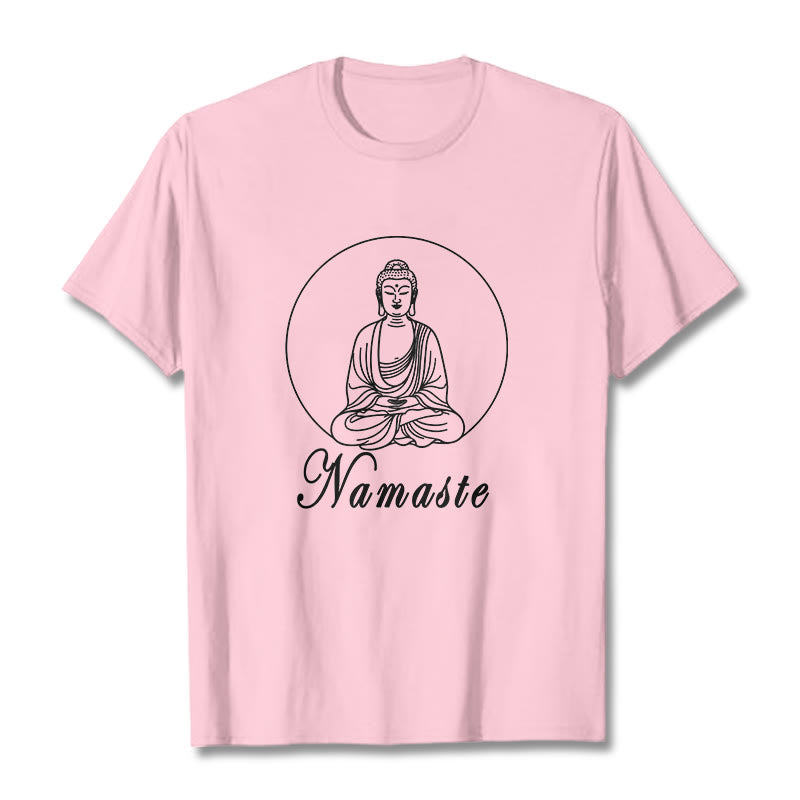Soft Cotton Crew Neck Namaste Meditation T-Shirt
