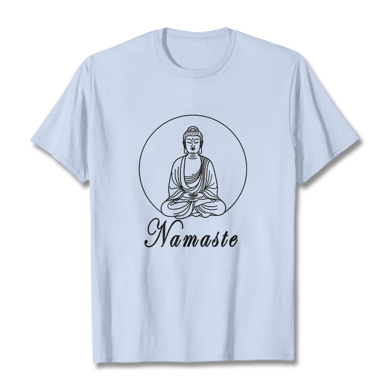 Soft Cotton Crew Neck Namaste Meditation T-Shirt