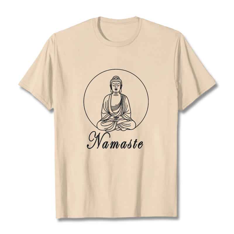 Soft Cotton Crew Neck Namaste Meditation T-Shirt