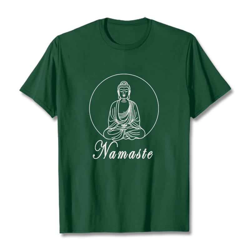 Soft Cotton Crew Neck Namaste Meditation T-Shirt