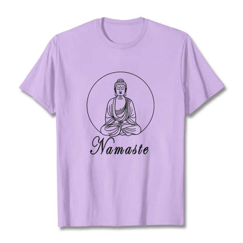 Soft Cotton Crew Neck Namaste Meditation T-Shirt