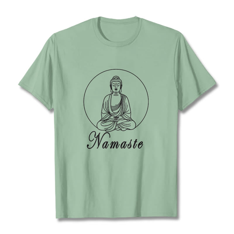 Soft Cotton Crew Neck Namaste Meditation T-Shirt