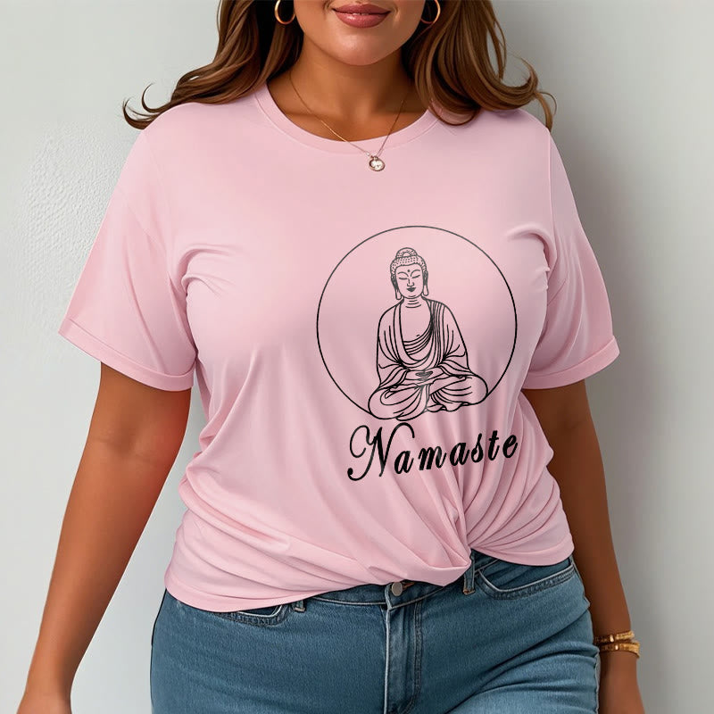 Soft Cotton Crew Neck Namaste Meditation T-Shirt
