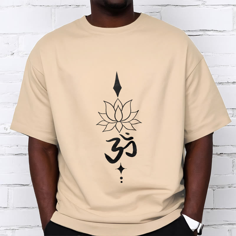 Tactile Cotton Om Lotus Meditation T-Shirt