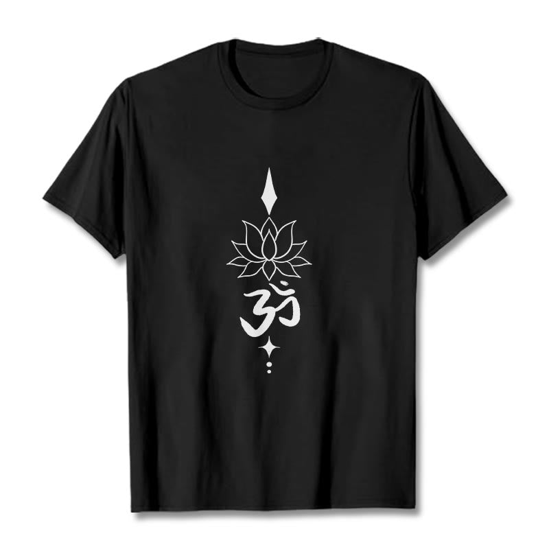 Tactile Cotton Om Lotus Meditation T-Shirt