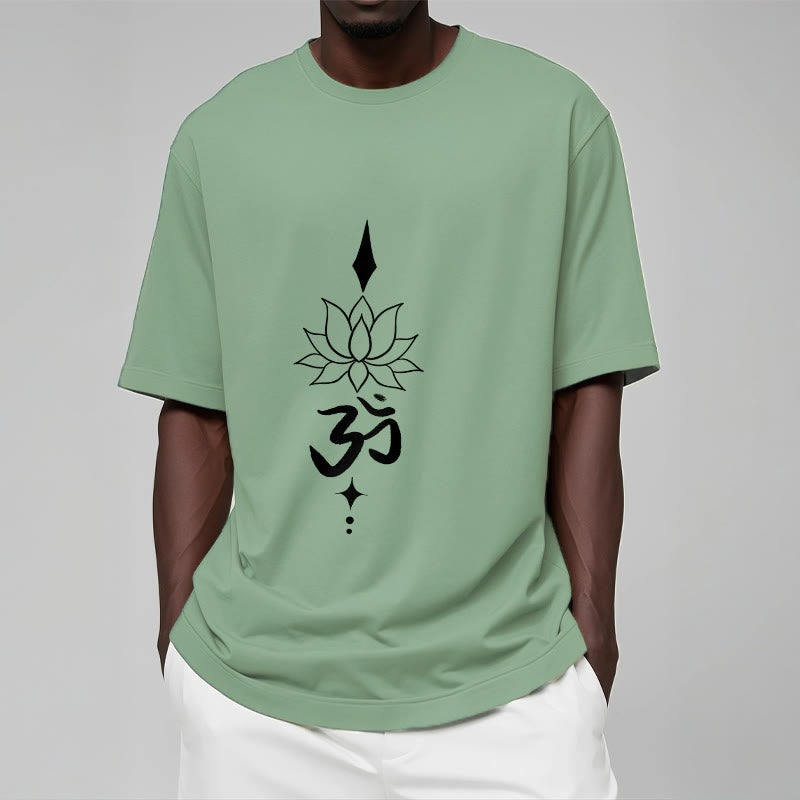 Tactile Cotton Om Lotus Meditation T-Shirt