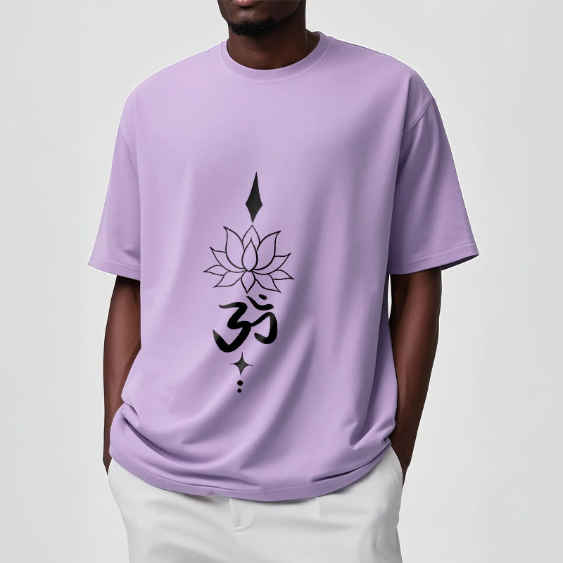 Tactile Cotton Om Lotus Meditation T-Shirt
