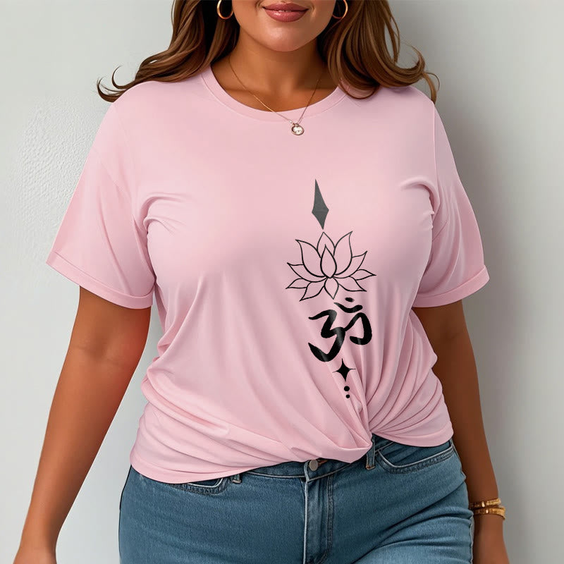 Tactile Cotton Om Lotus Meditation T-Shirt