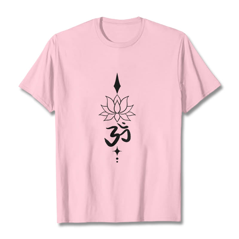 Tactile Cotton Om Lotus Meditation T-Shirt