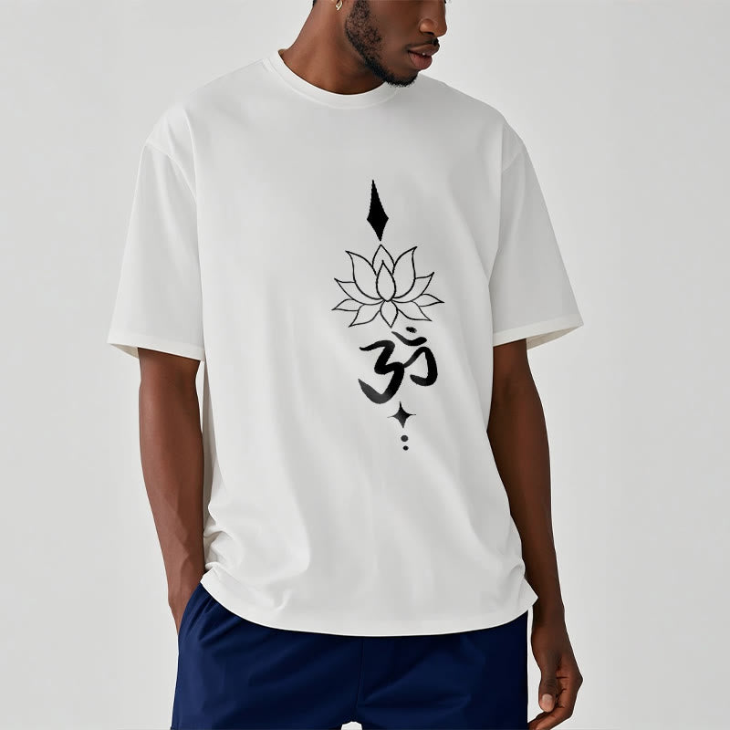 Tactile Cotton Om Lotus Meditation T-Shirt