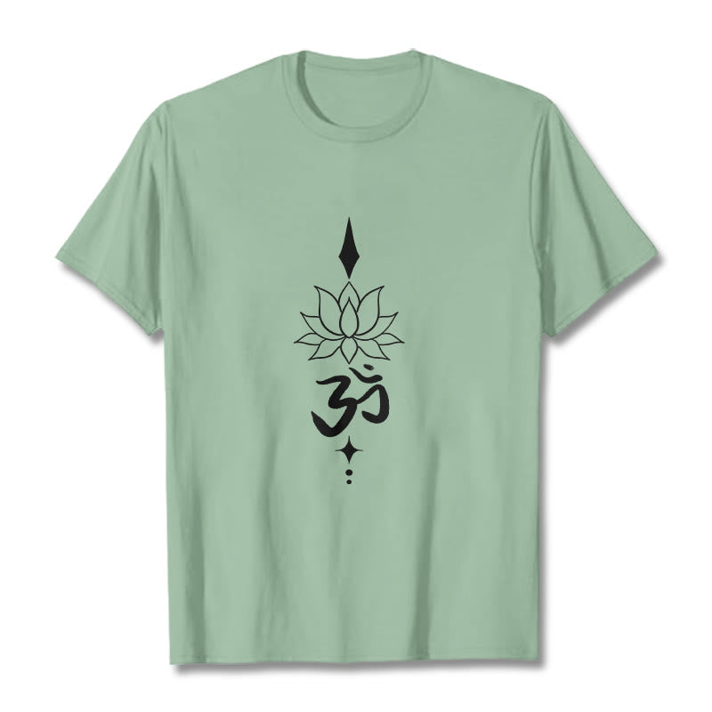 Tactile Cotton Om Lotus Meditation T-Shirt