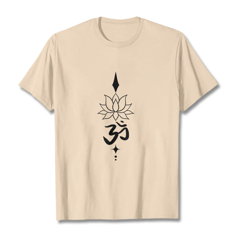 Tactile Cotton Om Lotus Meditation T-Shirt